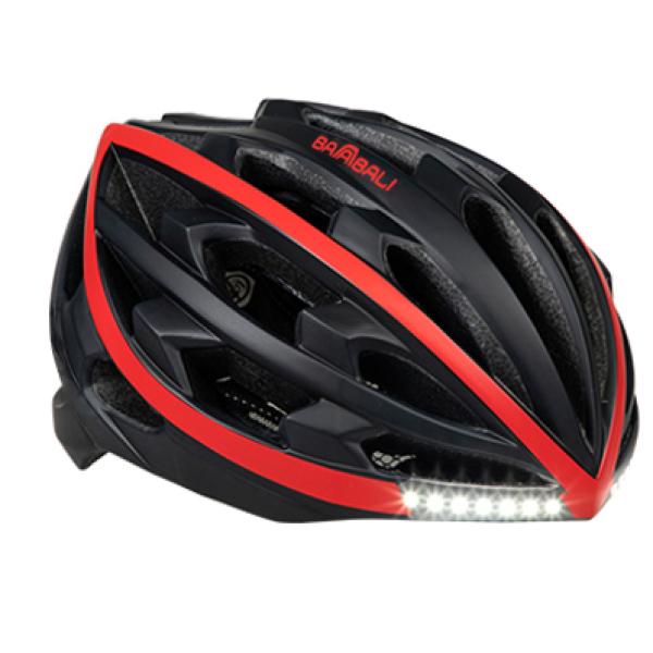 Babaali LED cykelhjelm M sort/rød