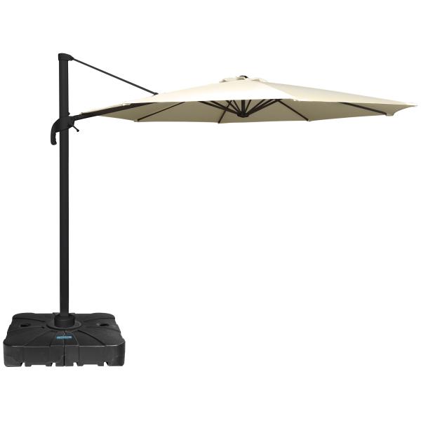 Roma parasol 360rotation beige med Parasolfod 100L
