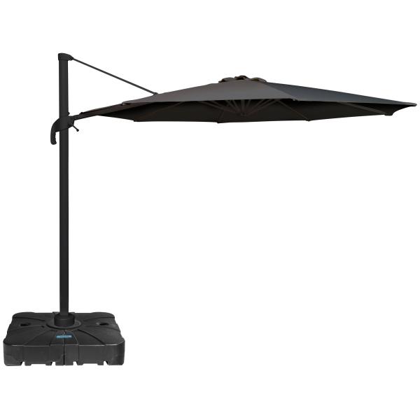Roma parasol 360rotation mørkegrå med Parasolfod 100L