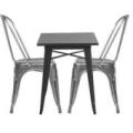 Spisebordssæt LaCroix sort/klar stål