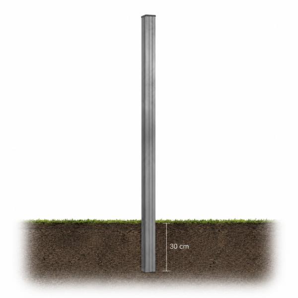 Nedgravningsstolpe 1 stk antracitgrå 120cm komposithegn