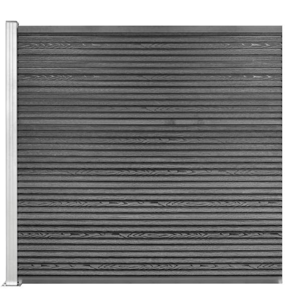 Komposithegn med 1 stolpe 173x180cm antracitgrå/alu