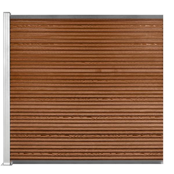 Komposithegn med 1 stolpe 173x180cm brun/alu