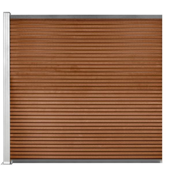 Komposithegn med 1 stolpe 173x180cm brun/alu