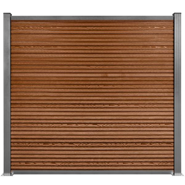Komposithegn med 2 stolper 179x180cm brun/grå