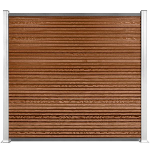 Komposithegn med 2 stolper 179x180cm brun/alu