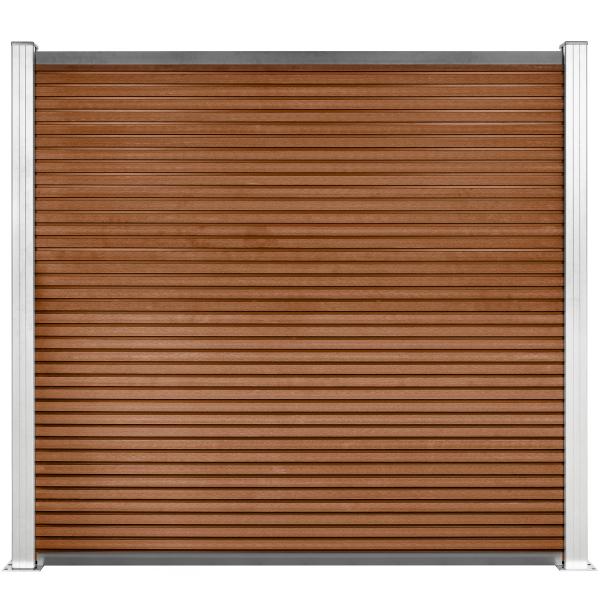 Komposithegn med 2 stolper 179x180cm brun/alu
