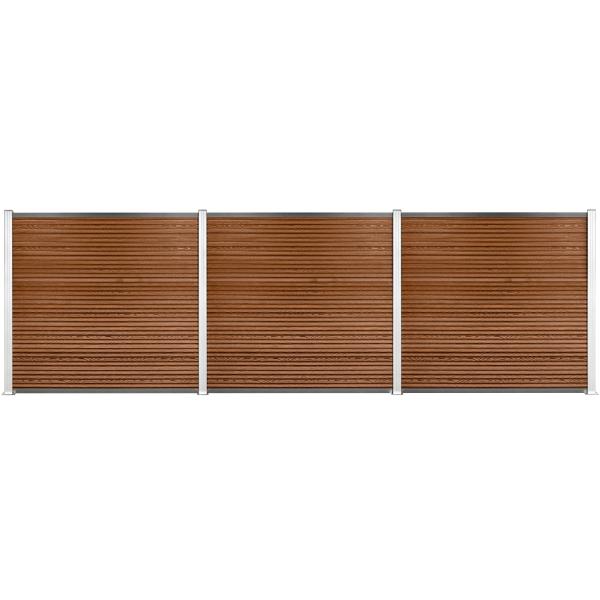 Komposithegnsæt 526x180cm brun/alu