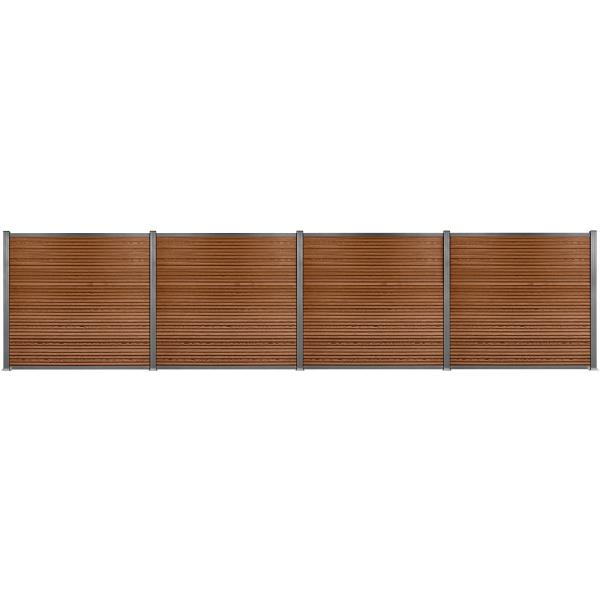 Komposithegnsæt 699x180cm brun/grå
