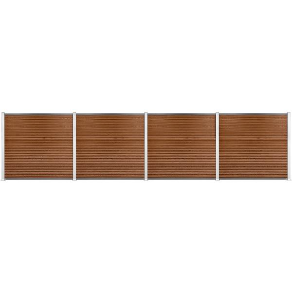 Komposithegnsæt 699x180cm brun/alu