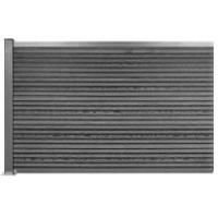 Komposithegn med 1 stolpe 113x120cm antracitgrå/grå