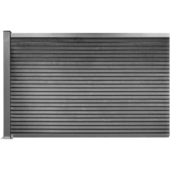 Komposithegn med 1 stolpe 113x120cm antracitgrå/grå