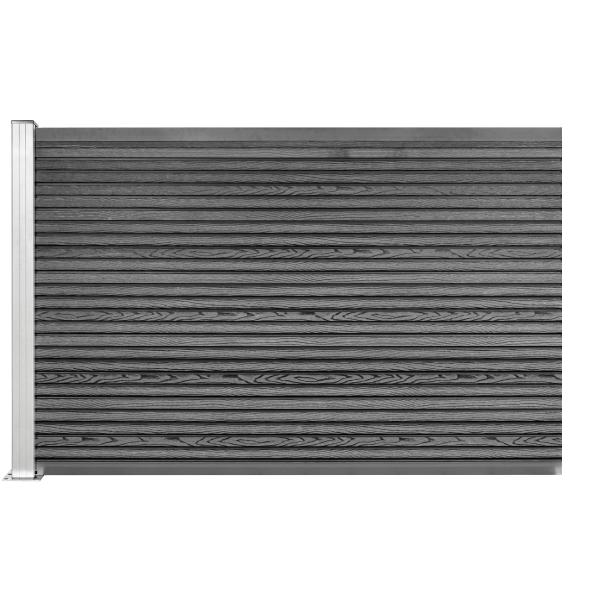 Komposithegn med 1 stolpe 113x120cm antracitgrå/alu