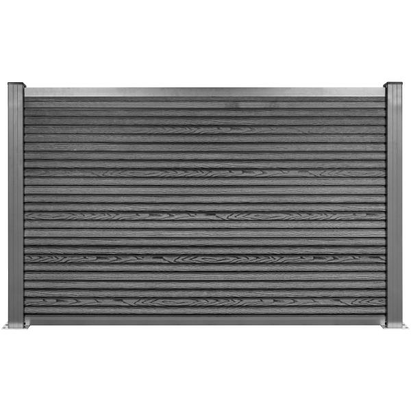 Komposithegn med 2 stolper 120cm antracitgrå/grå