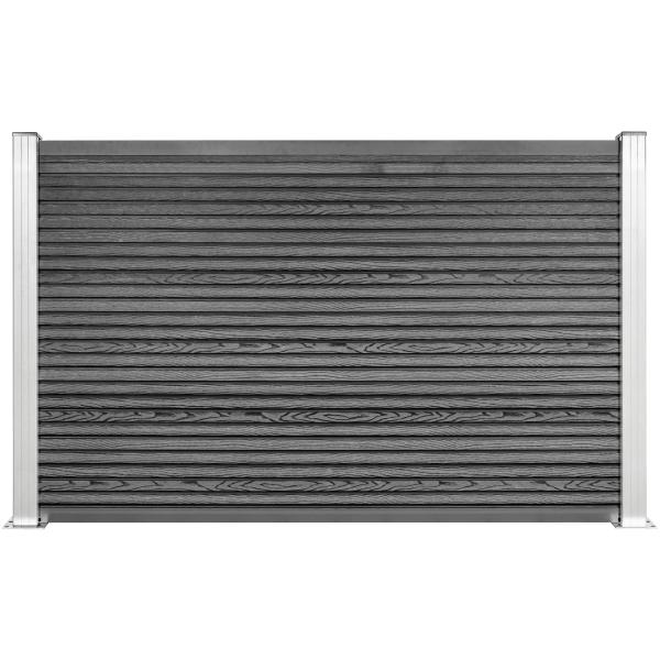 Komposithegn med 2 stolper 120cm antracitgrå/alu