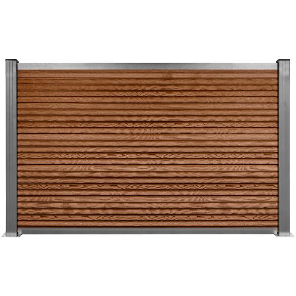 Komposithegn med 2 stolper 120cm brun/grå