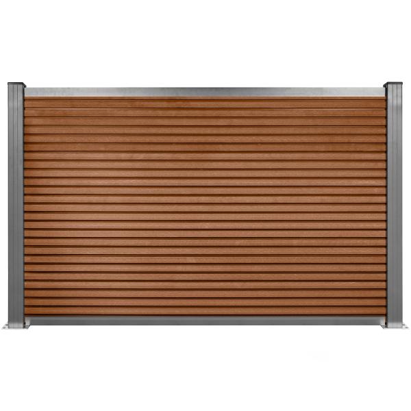 Komposithegn med 2 stolper 120cm brun/grå
