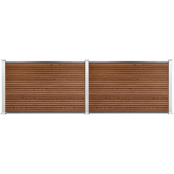 Komposithegnsæt 233x120cm brun/alu
