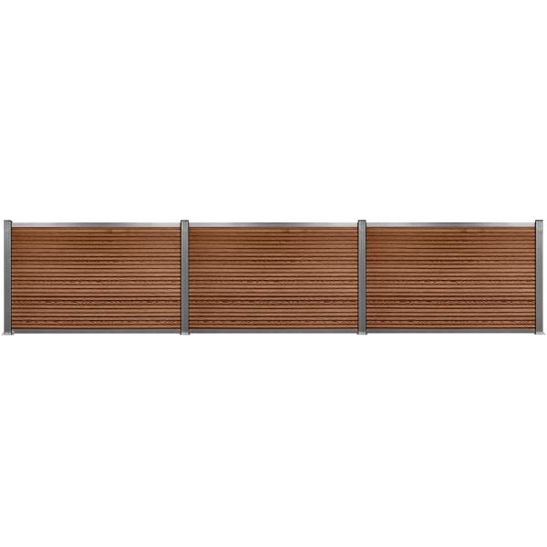 Komposithegnsæt 346x120cm brun/grå