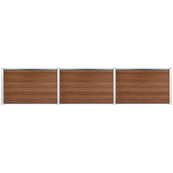 Komposithegnsæt 346x120cm brun/alu