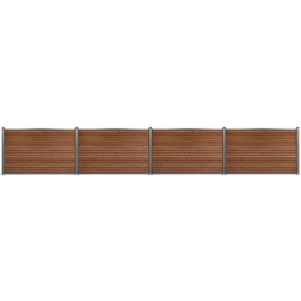 Komposithegnsæt 459x120cm brun/grå