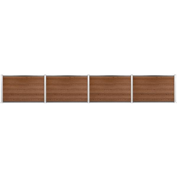 Komposithegnsæt 459x120cm brun/alu