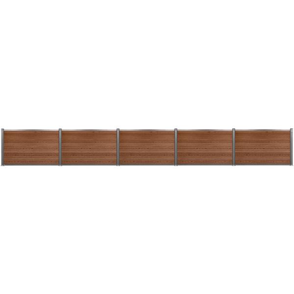 Komposithegnsæt 572x120cm brun/grå
