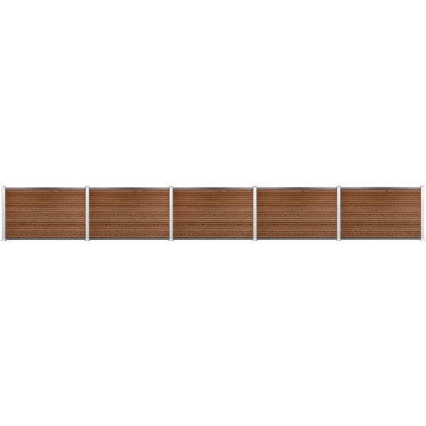 Komposithegnsæt 572x120cm brun/alu