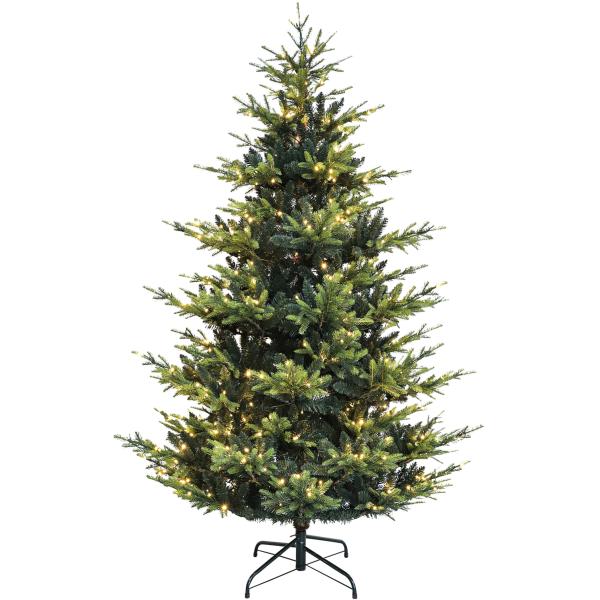 Klassisk juletræ med lys og timer 180 cm