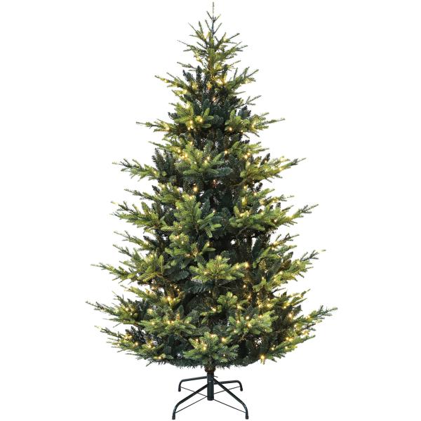 Klassisk juletræ med lys og timer 210cm
