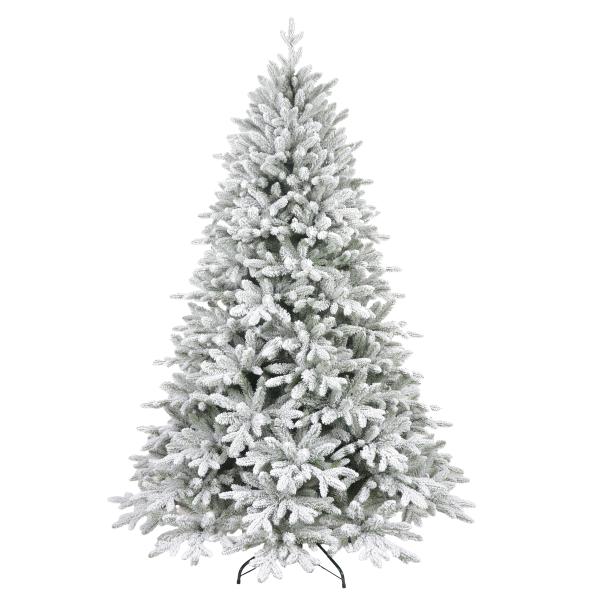 Nordisk juletræ med lys og sne 180cm