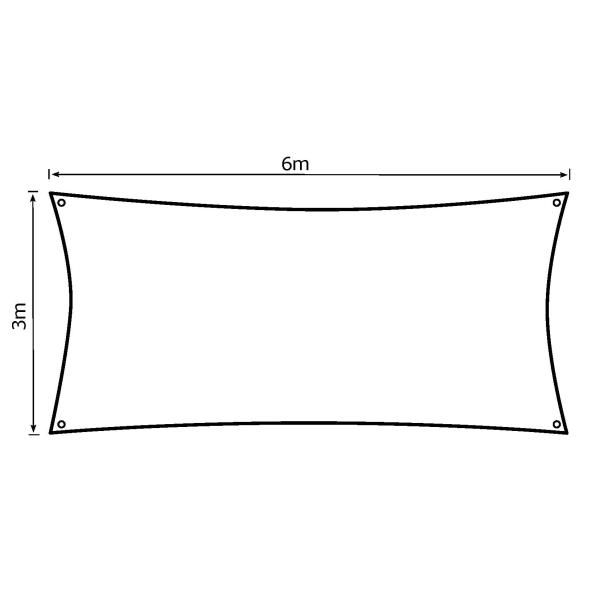 Solsejl creme PRO 3x6m