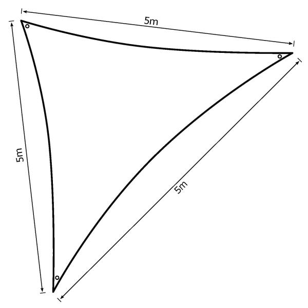 Solsejl antracitgrå PRO 5x5x5m