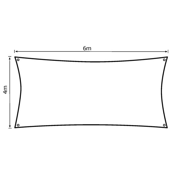 Solsejl grå LUX 4x6m