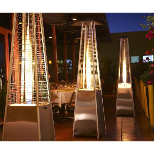 Terrassevarmer LUX med flamme 227cm sølv