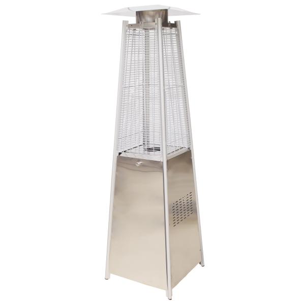 Terrassevarmer LUX med flamme 182cm sølv 