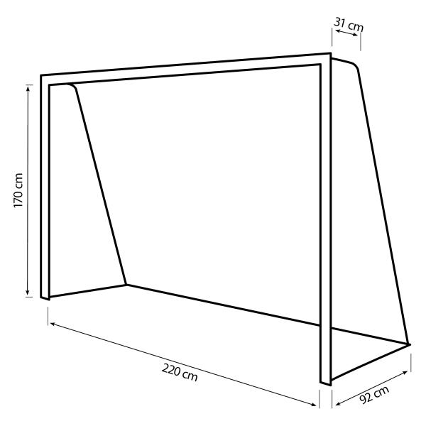 Bestplay fodboldmål 220x170cm + rebounder 130x130cm + air dummy 180cm + bold