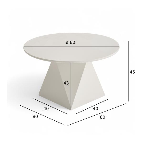 Aura creme hvid ø80x45cm