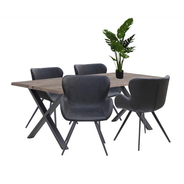 Trine suede runde ben sort 