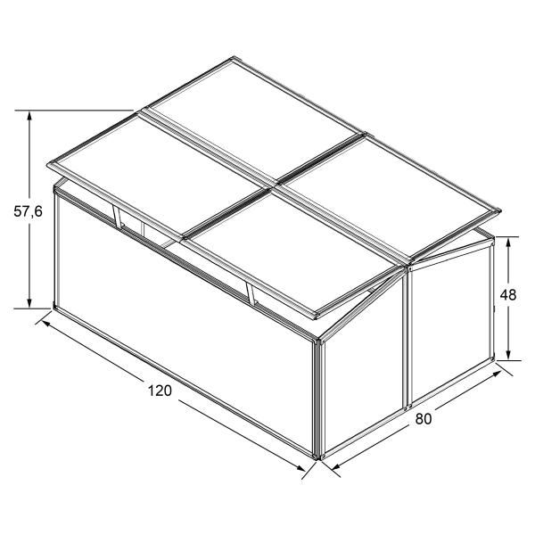 Minidrivhus sort 120x80x57cm