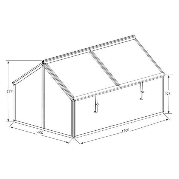 Minidrivhus sølv 120x80x67cm