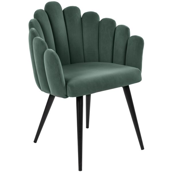 Jasmin velour mørkegrøn/sort