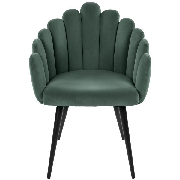 Jasmin velour mørkegrøn/sort