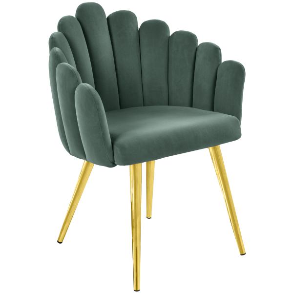 Jasmin velour mørkegrøn/guld