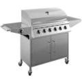 Gas grill med 6 brændere og blus