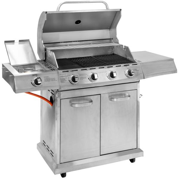 Premium gasgrill med 4 brændere og sideblus