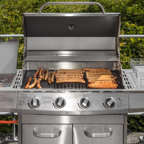 Premium gasgrill med 4 brændere og sideblus