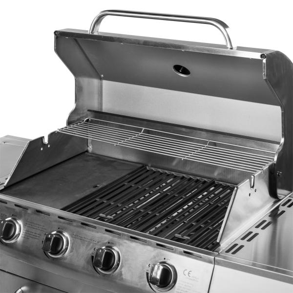Premium gasgrill med 4 brændere og sideblus