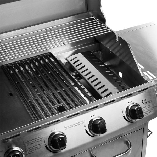 Premium gasgrill med 4 brændere og sideblus