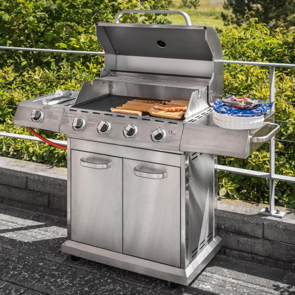 Premium gasgrill med 4 brændere og sideblus
